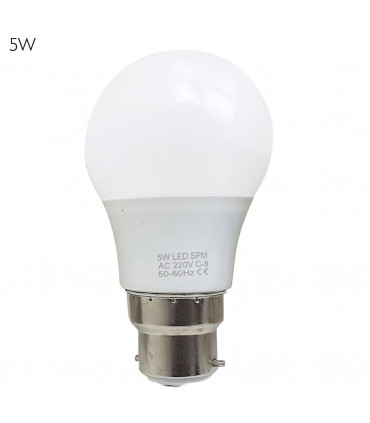 5W B22 Screw LED Light GLS bulbs, Energy Saving Edison  Cool White 6000K non dimmable lights