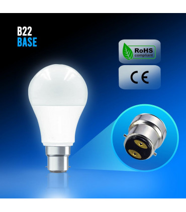 7W B22 Screw LED Light GLS bulbs, Energy Saving Edison  Cool White 6000K non dimmable lights
