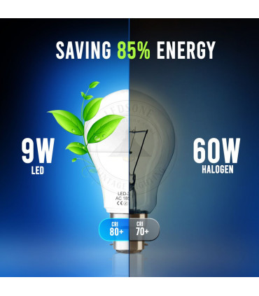 7W B22 Screw LED Light GLS bulbs, Energy Saving Edison  Cool White 6000K non dimmable lights