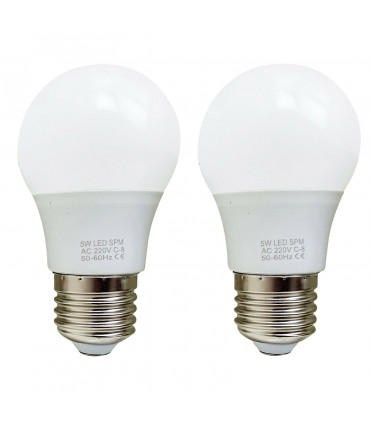 2 Pack 5W E27 Screw LED Light GLS bulbs, Energy Saving Edison  Cool White 6000K non dimmable lights