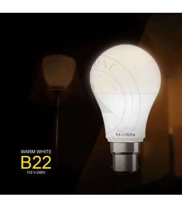 B22 12W Energy Saving Warm White LED Light Bulbs A60 B22 Screw-in non dimmable bulbs