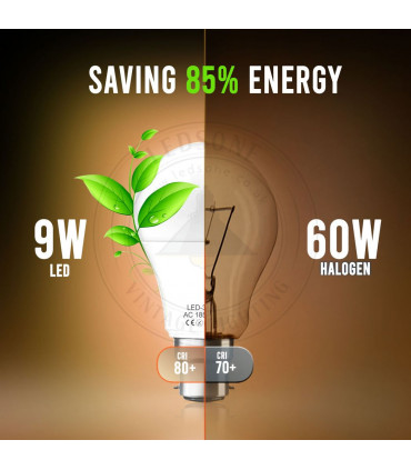 B22 12W Energy Saving Warm White LED Light Bulbs A60 B22 Screw-in non dimmable bulbs-pack 3