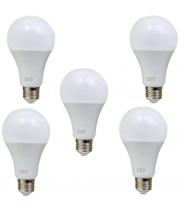 E27 12W Energy Saving Warm White LED Light Bulbs A60 E27 Screw-in non dimmable bulbs-pack 5