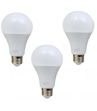 E27 15W Energy Saving Warm White LED Light Bulbs A60 E27 Screw-in non dimmable bulbs-pack 3