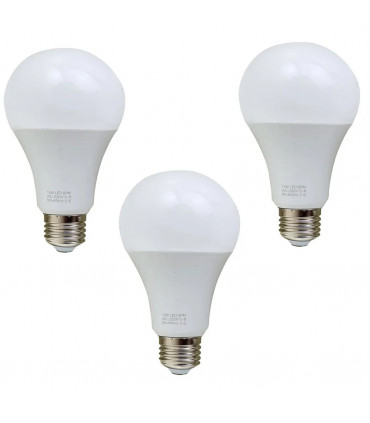 E27 15W Energy Saving Warm White LED Light Bulbs A60 E27 Screw-in non dimmable bulbs-pack 3