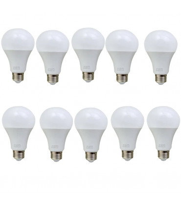 E27 18W Energy Saving Warm White LED Light Bulbs A60 E27 Screw-in non dimmable bulbs-pack 10