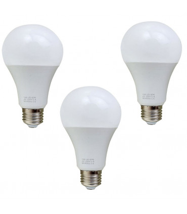 E27 18W Energy Saving Warm White LED Light Bulbs A60 E27 Screw-in non dimmable bulbs-pack 3