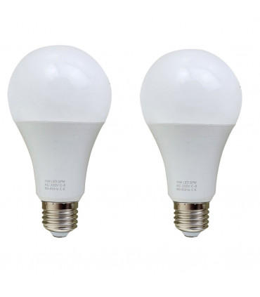 E27 18W Energy Saving Warm White LED Light Bulbs A60 E27 Screw-in non dimmable bulbs-pack 2