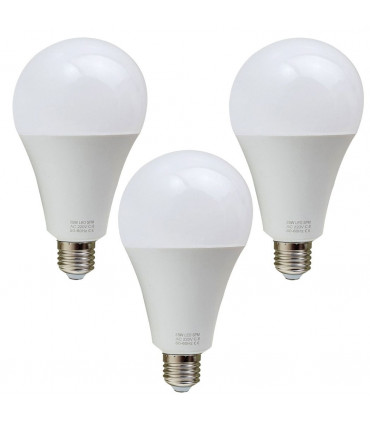 E27 25W Energy Saving Warm White LED Light Bulbs A60 E27 Screw-in non dimmable bulbs-pack 3