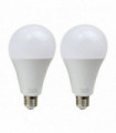 E27 25W Energy Saving Warm White LED Light Bulbs A60 E27 Screw-in non dimmable bulbs-pack 2