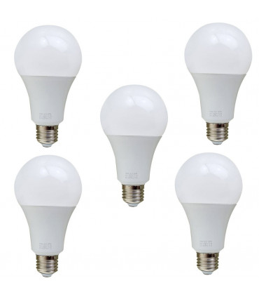 E27 25W Energy Saving Warm White LED Light Bulbs A60 E27 Screw-in non dimmable bulbs-pack 5