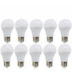 E27 9W Energy Saving Warm White LED Light Bulbs A60 E27 Screw-in non dimmable bulbs-pack 10