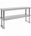 2-Tier Work Table Overshelf 120x30x65 cm Stainless Steel