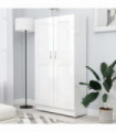 Book Cabinet High Gloss White 82.5x30.5x150 cm Engineered Wood