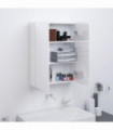 Bathroom Mirror Cabinet 60x15x75 cm MDF Shining White
