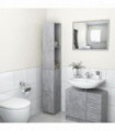 Bathroom Cabinet Concrete Grey 25x25x170 cm Engineered Wood