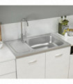 Kitchen Sink with Drainer Set Silver 800x500x155 mm Stainless Steel