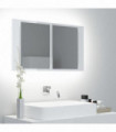 LED Bathroom Mirror Cabinet High Gloss White 80x12x45 cm Acrylic