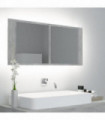 LED Bathroom Mirror Cabinet Concrete Grey 100x12x45 cm Acrylic