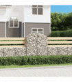 Arched Gabion Basket 100x50x120/140 cm Galvanised Iron