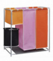3-Section Laundry Sorter Hamper with a Washing Bin