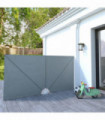 Collapsible Terrace Side Awning Grey 300x150 cm