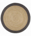 Handmade Rug Jute with Dark Grey Border 240 cm