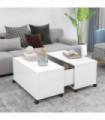 Coffee Table White 75x75x38 cm Engineered Wood
