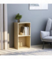 2-Tier Book Cabinet Sonoma Oak 40x30x76.5 cm Engineered Wood