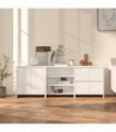 3 Piece Sideboard White Engineered Wood