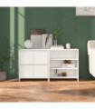 2 Piece Sideboard White Engineered Wood