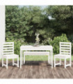 4 Piece Garden Dining Set White Solid Wood Pine