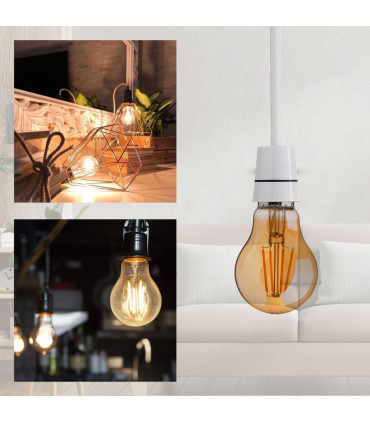 2 Pack A60 B22 4W Bayonet Style LED filament Retro Amber light bulb Warm white glass bulbs 2700K Light Bulbs