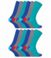 12 Pack Men's Contrast Heel & Toe Socks (6-11 / Assorted)