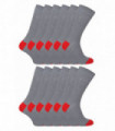 12 Pack Men's Contrast Heel & Toe Socks (6-11 / Grey)
