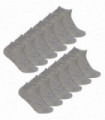 12 PAIRS Ladies Bamboo Trainer Socks (4-8 / Grey)