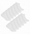 12 PAIRS Ladies Bamboo Trainer Socks (4-8 / White)