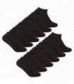 12 PAIRS Ladies Bamboo Trainer Socks (4-8 / Black)