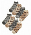 8 PAIRS - Ladies Animal Cosy Socks (4-8 / Grey / Beige)