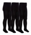 3 PAIRS - Girls Bamboo Tights (3-4 Years / Black)