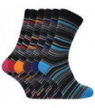 6 Pairs Mens DEE Patterned Cotton Socks (DEE3) Stripe