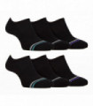 Farah - 6 Pack Mens Bamboo No-show Socks (6-11 / Black)