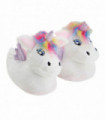 Children's White Rainbow Hair Unicorn Slippers (Medium 11/12)