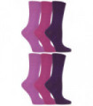 Gentle Grip - Ladies Diabetic Socks - 6 Pairs (4-8 UK / Pink)
