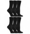 Gentle Grip - Ladies Diabetic Socks - 6 Pairs (4-8 UK / Black)