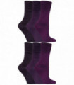 Gentle Grip - Ladies Diabetic Socks - 6 Pairs (4-8 UK / Purple 38)