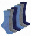 IOMI Footnurse - Ladies 6 Pair Bamboo Non Elastic Socks (4-8 / Blue)