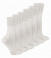 IOMI Footnurse - Ladies 6 Pair Bamboo Non Elastic Socks (4-8 / White)