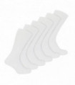 6 Pack Boys Bamboo Sport Socks (12-3 / White)