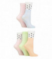 5PK - Wildfeet Jacquard Crew Socks (4-8 / Spots Pastel)